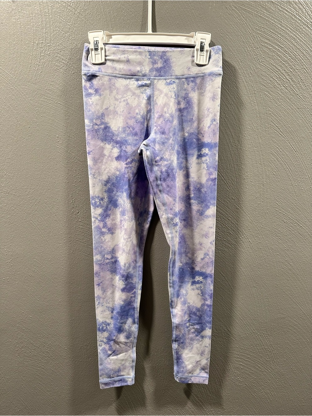 90 Degree By Reflex Kids Purple & White Tie-Dye Leggings